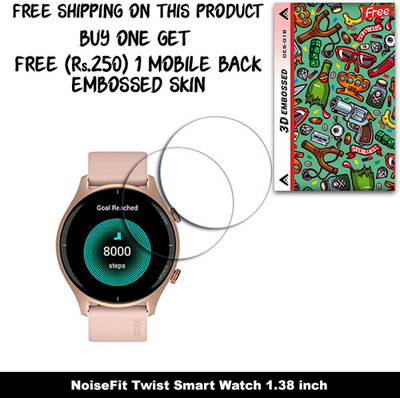 SOMTONE Screen Guard for NoiseFit Twist Smart Watch 1.38 inch WITH FREE 250 RUPEES 1 3D EMBOSSED SKIN FOR MOBILE BACK W2S018(Pack of 2)