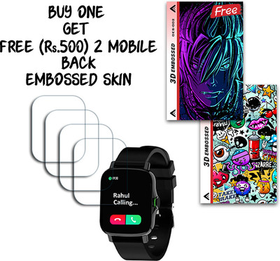 ARBAN Screen Guard for Maxima Max Pro X6 Smartwatch 1.7 inch WITH FREE 500 RUPEES 2 3D EMBOSSED SKIN FOR MOBILE BACK S002(Pack of 4)