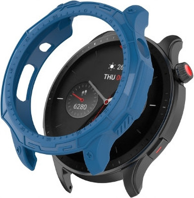 KAZUKI Screen Guard for Amazfit GTR 4 / GTR 4 Pro Armor Hollow TPU Watch Case (Blue)(Pack of 1)