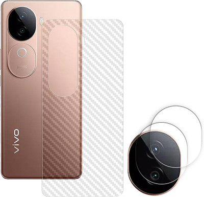 SOMTONE Screen Guard for vivo V40e 5G Camera Lens Glass Protector | Anti-Scratch | Edge to Edge Full Coverage | 9H Hardness (BACK CARBON FIBER SKIN + CAMERA LENS PROTECTOR)(Pack of 2)
