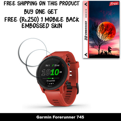 SOMTONE Screen Guard for Garmin Forerunner 745 WITH FREE 250 RUPEES 1 3D EMBOSSED SKIN FOR MOBILE BACK W2S010(Pack of 2)