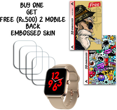 SOMTONE Screen Guard for Noise ColorFit Pro 4 Max 1.8 inch WITH FREE 500 RUPEES 2 3D EMBOSSED SKIN FOR MOBILE BACK S001(Pack of 4)
