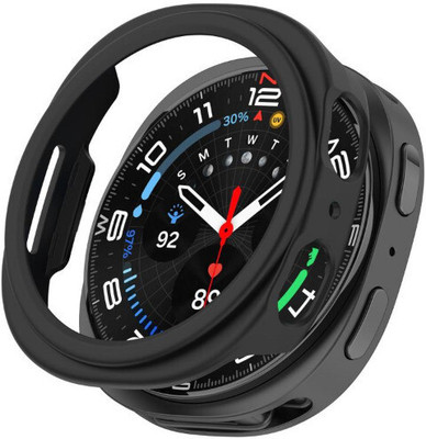 KAZUKI Screen Guard for Samsung Galaxy Watch 8 44mm Half Coverage Hollow PC Watch Cover(Black)(Pack of 1)