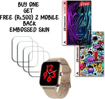 ARBAN Screen Guard for Noise ColorFit Pro 4 Max 1.8 inch WITH FREE 500 RUPEES 2 3D EMBOSSED SKIN FOR MOBILE BACK S002(Pack of 4)