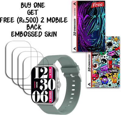 SOMTONE Screen Guard for FIRE-BOLTT Eterno WITH FREE 500 RUPEES 2 3D EMBOSSED SKIN FOR MOBILE BACK S002(Pack of 4)