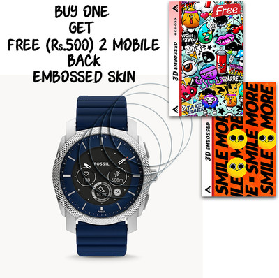 SOMTONE Screen Guard for fossil Machine Gen 6 Hybrid 1.1 inch WITH FREE 500 RUPEES 2 3D EMBOSSED SKIN FOR MOBILE BACK S039(Pack of 4)
