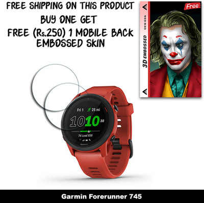 ARBAN Screen Guard for Garmin Forerunner 745 WITH FREE 250 RUPEES 1 3D EMBOSSED SKIN FOR MOBILE BACK W2S026(Pack of 2)