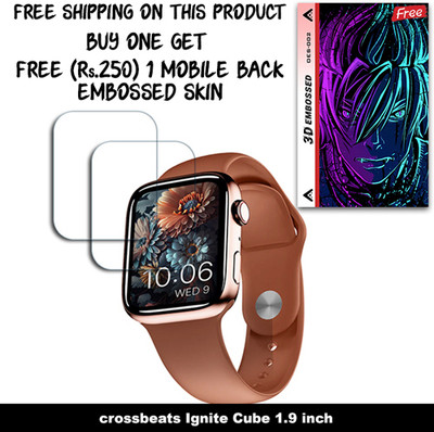 SOMTONE Screen Guard for crossbeats Ignite Cube 1.9 inch WITH FREE 250 RUPEES 1 3D EMBOSSED SKIN FOR MOBILE BACK W2S002(Pack of 2)