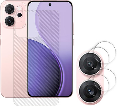 ARBAN Screen Guard for Oppo Reno14 F 5G Camera Lens Glass Protector | Anti-Scratch | Edge to Edge Full Coverage | 9H Hardness ( BACK CARBON FIBER SKIN + CAMERA LENS PROTECTOR )(Pack of 2)
