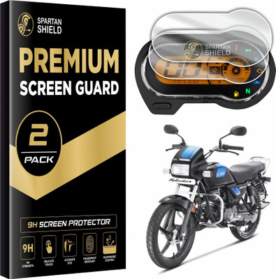 spartan shield Screen Guard for HERO SPLENDOR+ XTEC XTEC2.0 [PACK 2] | Instrument Cluster Guard || Anti Scratch Splendor Plus Bike Accessory [2023-2025] [Not Tempered Glass](Pack of 2)