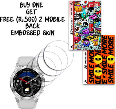 SOMTONE Screen Guard for Fire-Boltt Dagger 1.43 WITH FREE 500 RUPEES 2 3D EMBOSSED SKIN FOR MOBILE BACK S039(Pack of 4)