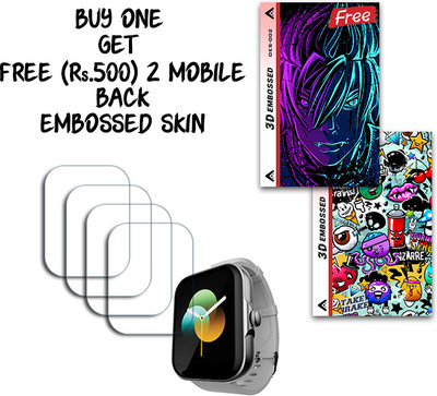 SOMTONE Screen Guard for SENS NUTON 1 with 1.7 IPS Display WITH FREE 500 RUPEES 2 3D EMBOSSED SKIN FOR MOBILE BACK S002(Pack of 4)