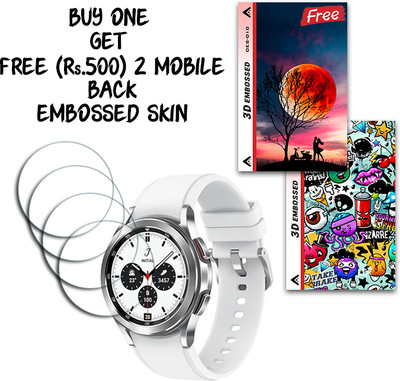 SOMTONE Screen Guard for Galaxy Watch4 Classic Bluetooth 42mm WITH FREE 500 RUPEES 2 3D EMBOSSED SKIN FOR MOBILE BACK S010(Pack of 4)