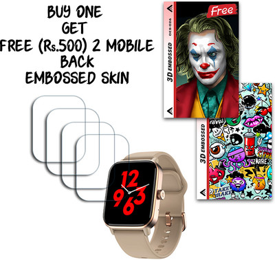 ARBAN Screen Guard for Noise ColorFit Pro 4 Max 1.8 inch WITH FREE 500 RUPEES 2 3D EMBOSSED SKIN FOR MOBILE BACK S026(Pack of 4)