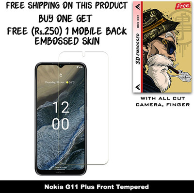 ARBAN Screen Guard for Nokia G11 Plus And Free 1 Mobile Back Embossed Skin With Cut FS001(Pack of 1)
