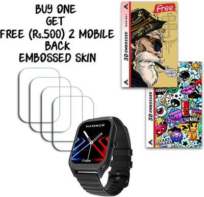 ARBAN Screen Guard for Hammer Stroke 1.96 inch WITH FREE 500 RUPEES 2 3D EMBOSSED SKIN FOR MOBILE BACK S001(Pack of 4)