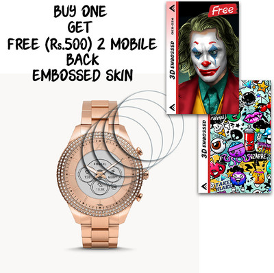 ARBAN Screen Guard for fossil Stella Gen 6 Hybrid 0.94 inch WITH FREE 500 RUPEES 2 3D EMBOSSED SKIN FOR MOBILE BACK S026(Pack of 4)