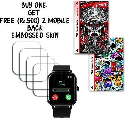 SOMTONE Screen Guard for Hammer Ace 1.69 inch WITH FREE 500 RUPEES 2 3D EMBOSSED SKIN FOR MOBILE BACK S124(Pack of 4)