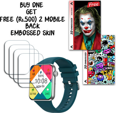 ARBAN Screen Guard for Pebble Vision 2.05 inch WITH FREE 500 RUPEES 2 3D EMBOSSED SKIN FOR MOBILE BACK S026(Pack of 4)