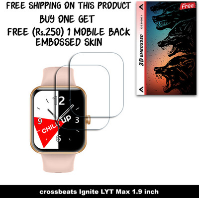 ARBAN Screen Guard for crossbeats Ignite LYT Max 1.9 inch (FREE 250 RUPEES 1 3D EMBOSSED SKIN FOR MOBILE BACK W2S061)(Pack of 2)