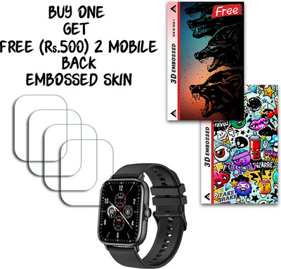 ARBAN Screen Guard for Maxima Smartwatch Max Pro Bold 1.81 inch WITH FREE 500 RUPEES 2 3D EMBOSSED SKIN FOR MOBILE BACK S061(Pack of 4)