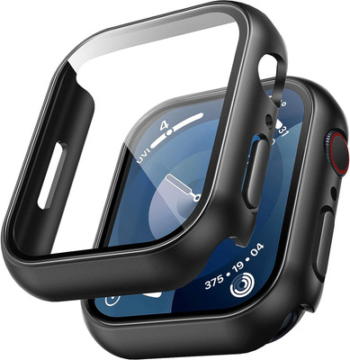 LNKART Screen Guard for 2 Pack Hard Case Designed for Apple Watch Series 9 (2023) Series 8/7 41mm, [HD Clear] Built-in 9H Tempered Glass Screen Protector, [Full Protection] Slim Cover for iWatch S9/S8/S7 41mm(Pack of 2)
