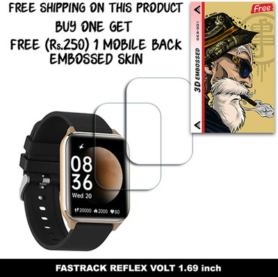 ARBAN Screen Guard for FASTRACK REFLEX VOLT 1.69 inch WITH FREE 250 RUPEES 1 3D EMBOSSED SKIN FOR MOBILE BACK W2S001(Pack of 2)