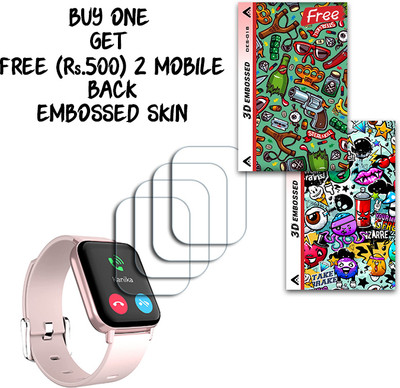 SOMTONE Screen Guard for Hammer Pulse 3.0 1.69 inch WITH FREE 500 RUPEES 2 3D EMBOSSED SKIN FOR MOBILE BACK S018(Pack of 4)