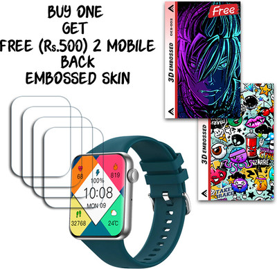 ARBAN Screen Guard for Pebble Vision 2.05 inch WITH FREE 500 RUPEES 2 3D EMBOSSED SKIN FOR MOBILE BACK S002(Pack of 4)