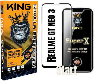 KING GORILLA Screen Guard for Realme GT Neo 3 Tempered Glass – 9H Hardness, Edge-to-Edge Full Screen Protector, Anti-Scratch & HD Clear(Pack of 1)