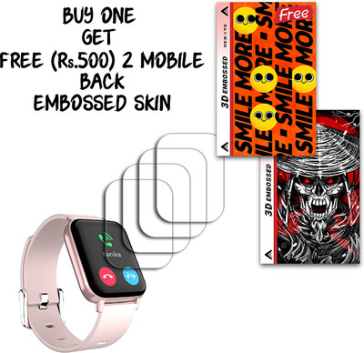 SOMTONE Screen Guard for Hammer Pulse 3.0 1.69 inch WITH FREE 500 RUPEES 2 3D EMBOSSED SKIN FOR MOBILE BACK S172(Pack of 4)