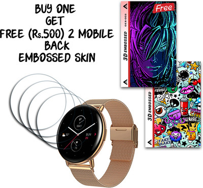 SOMTONE Screen Guard for Amazfit Zepp E Circle WITH FREE 500 RUPEES 2 3D EMBOSSED SKIN FOR MOBILE BACK S002(Pack of 4)
