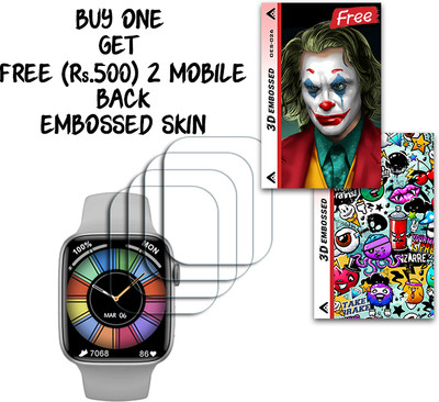 ARBAN Screen Guard for crossbeats Ignite S4 Max 1.9 inch WITH FREE 500 RUPEES 2 3D EMBOSSED SKIN FOR MOBILE BACK S026(Pack of 4)