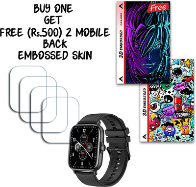 SOMTONE Screen Guard for Maxima Smartwatch Max Pro Bold 1.81 inch WITH FREE 500 RUPEES 2 3D EMBOSSED SKIN FOR MOBILE BACK S002(Pack of 4)