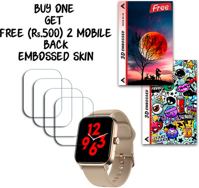 SOMTONE Screen Guard for Noise ColorFit Pro 4 Max 1.8 inch WITH FREE 500 RUPEES 2 3D EMBOSSED SKIN FOR MOBILE BACK S010(Pack of 4)