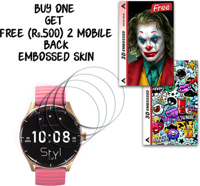 SOMTONE Screen Guard for crossbeats Orbit Styl Calling 1.4 inch WITH FREE 500 RUPEES 2 3D EMBOSSED SKIN FOR MOBILE BACK S026(Pack of 4)