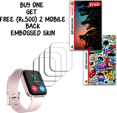 ARBAN Screen Guard for Hammer Pulse 3.0 1.69 inch WITH FREE 500 RUPEES 2 3D EMBOSSED SKIN FOR MOBILE BACK S061(Pack of 4)