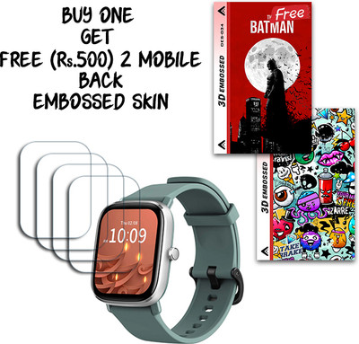 SOMTONE Screen Guard for Amazfit GTS 2 Mini WITH FREE 500 RUPEES 2 3D EMBOSSED SKIN FOR MOBILE BACK S034(Pack of 4)