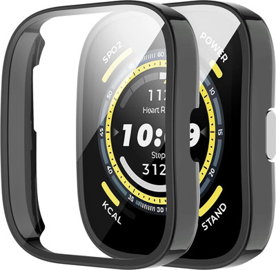 KAZUKI Screen Guard for Amazfit Bip 5 Watch Tempered Protective Case (Black)(Pack of 1)