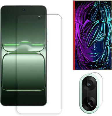 ARBAN Screen Guard for OnePlus Ace 5 Racing 5G Tempered Glass Screen Protector | Anti-Scratch | Edge to Edge Full Coverage | 9H Hardness (1 FRONT SCREEN GUARD + 1 CAMERA LENS PROTECTOR + 1 FREE BACK EMBOSSED SKIN002)(Pack of 1)