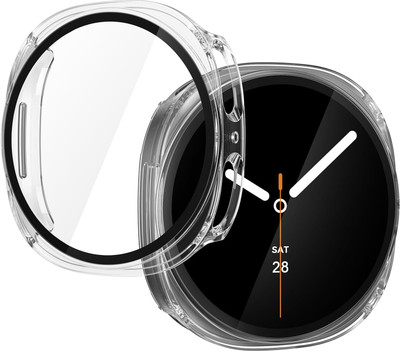 LNKART Screen Guard for Galaxy Watch 8 Screen Protector Case 44mm Cover, Scratch Resistant Tempered Glass Screen Protector & Hard PC Bumper for Samsung Galaxy Watch8 44mm(Pack of 1)