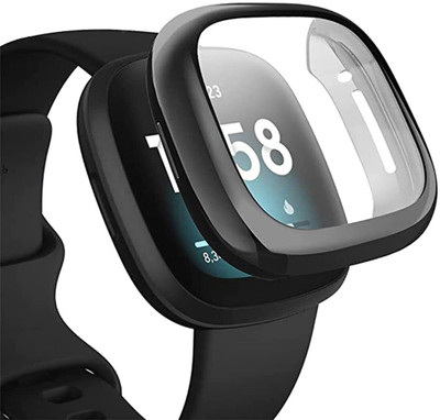 KAZUKI Screen Guard for Fitbit Versa 3 / Versa Sense Watch TPU Protective Case (Black)(Pack of 1)