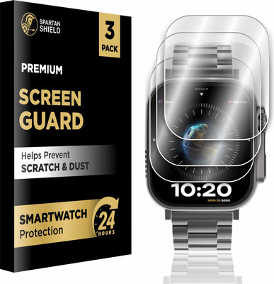 spartan shield Screen Guard for BOULT CROWN SmartWatch (1.95") | Anti Scratch | HD Clear | Touch Sensitive | Your Smart Screen's 9H Protector [Not Tempered Glass] [Not Compatible with CrownX & CrownPro Watch](Pack of 3)