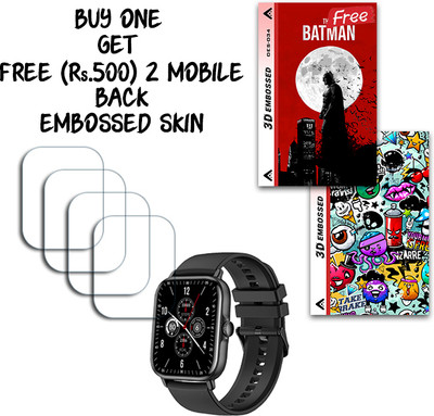 ARBAN Screen Guard for Maxima Smartwatch Max Pro Bold 1.81 inch WITH FREE 500 RUPEES 2 3D EMBOSSED SKIN FOR MOBILE BACK S034(Pack of 4)