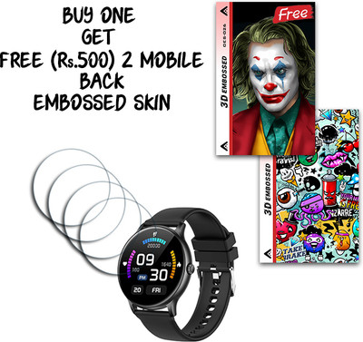 SOMTONE Screen Guard for Fire-Boltt Phoenix SmartWatch 1.3 inch WITH FREE 500 RUPEES 2 3D EMBOSSED SKIN FOR MOBILE BACK S026(Pack of 4)