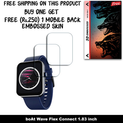 ARBAN Screen Guard for boAt Wave Flex Connect 1.83 inch (FREE 250 RUPEES 1 3D EMBOSSED SKIN FOR MOBILE BACK W2S061)(Pack of 2)