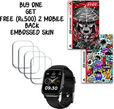 ARBAN Screen Guard for Maxima Max Pro X5 Smartwatch 1.7 inch WITH FREE 500 RUPEES 2 3D EMBOSSED SKIN FOR MOBILE BACK S124(Pack of 4)