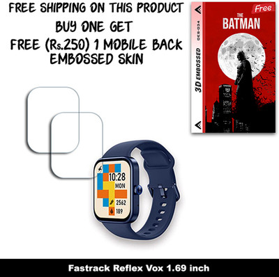 SOMTONE Screen Guard for Fastrack Reflex Vox 1.69 inch WITH FREE 250 RUPEES 1 3D EMBOSSED SKIN FOR MOBILE BACK W2S034(Pack of 2)