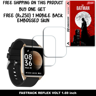 ARBAN Screen Guard for FASTRACK REFLEX VOLT 1.69 inch WITH FREE 250 RUPEES 1 3D EMBOSSED SKIN FOR MOBILE BACK W2S034(Pack of 2)