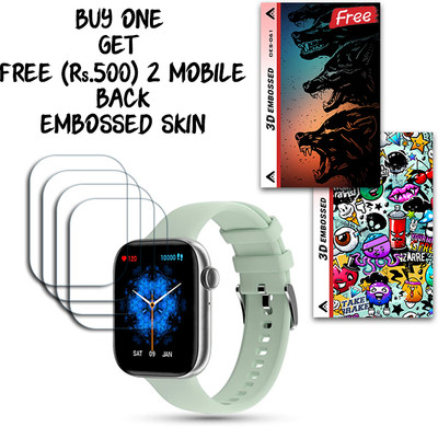 SOMTONE Screen Guard for Pebble Cosmos Max 1.81 inch WITH FREE 500 RUPEES 2 3D EMBOSSED SKIN FOR MOBILE BACK S061(Pack of 4)